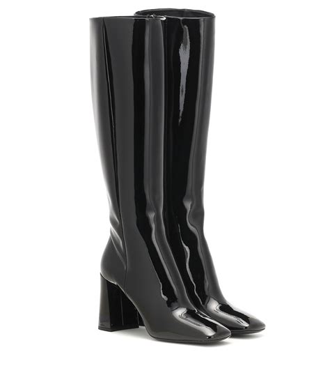 prada black knee high boots